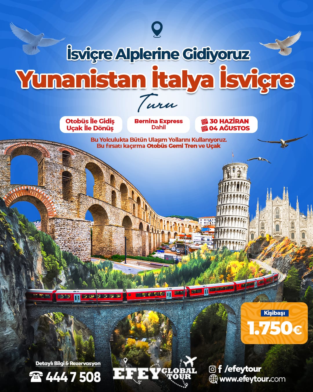 YUNANİSTAN – İTALYA – VATİKAN İSVİÇRE TURU