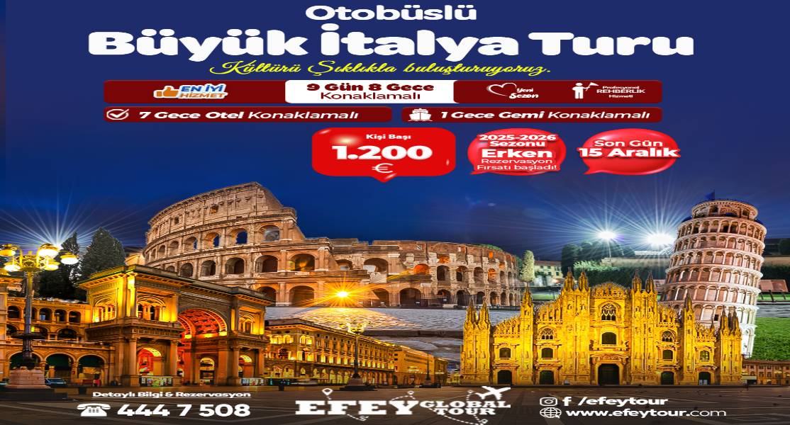 Otobüslü Büyük İtalya Turu