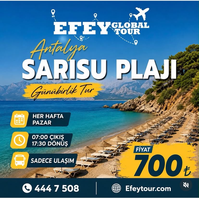 GÜNÜBİRLİK ANTALYA SARISU KADINLAR PLAJI TURU